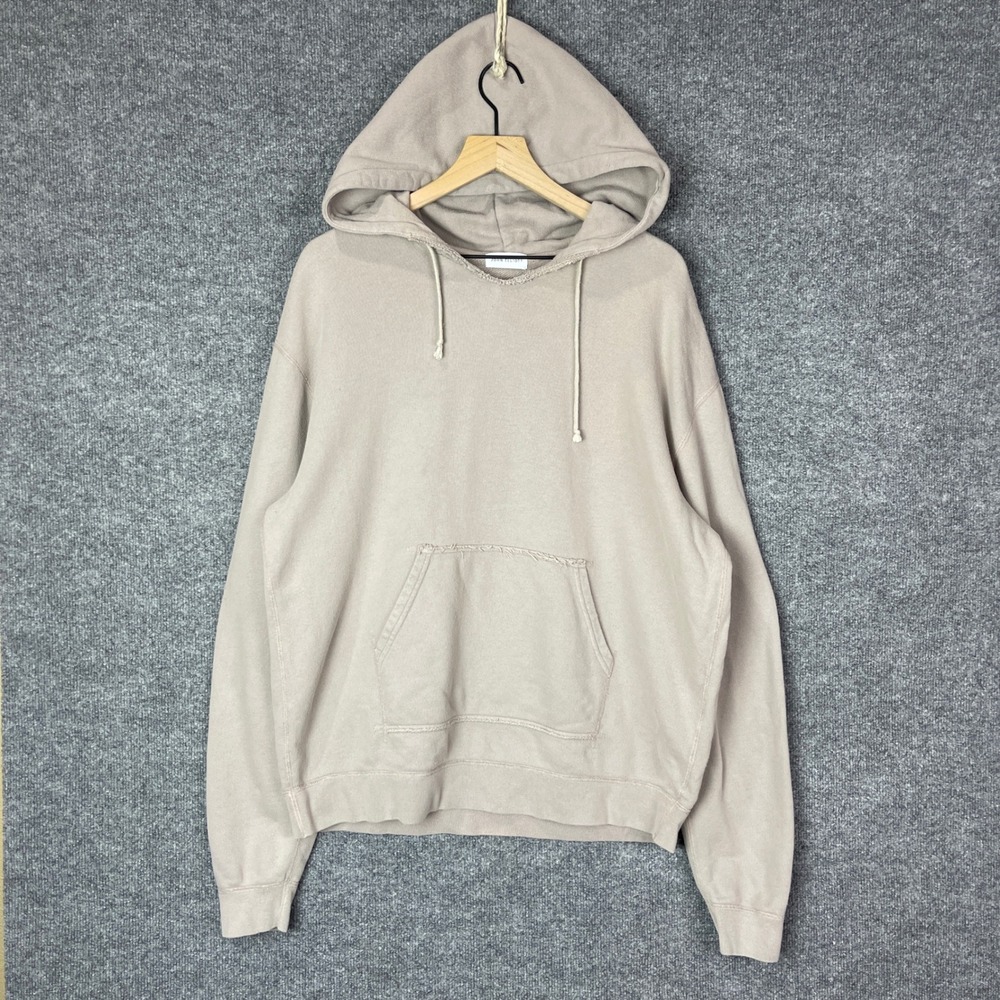 John Elliott Mens Beach Hoodie Beige Tan Distressed  Sweatshirt SIZE 3 Large